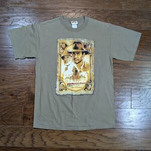 Vtg Y2K Indiana Jones and the Last‎ Crusade Tshirt Lucasfilm Size Medium 19x27